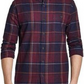 Camisa de flanela escovada vintage masculina à prova de intempéries, vermelha, tamanho pequeno