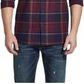 Camisa de flanela escovada vintage masculina à prova de intempéries, vermelha, tamanho pequeno