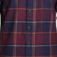 Camisa xadrez masculina de flanela antiga escovada à prova de intempéries, tamanho 2 extra grande, cor sangue de boi
