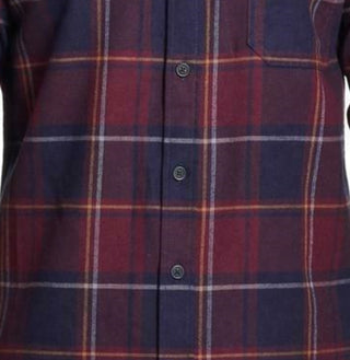 Camisa xadrez masculina de flanela antiga escovada à prova de intempéries, tamanho 2 extra grande, cor sangue de boi