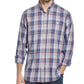 Camisa xadrez masculina vintage à prova de intempéries, cinza, tamanho médio