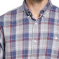 Camisa xadrez masculina vintage à prova de intempéries, cinza, tamanho médio