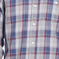 Camisa xadrez masculina vintage à prova de intempéries, cinza, tamanho médio