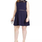 Vestido plus size da Speechless feminino, linha A, com acabamento em renda, azul escuro, tamanho 20