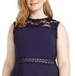 Vestido plus size da Speechless feminino, linha A, com acabamento em renda, azul escuro, tamanho 20