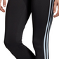 Calça legging feminina Adidas Design 2 Move 3 listras de cintura alta, preta, tamanho grande