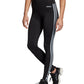 Calça legging feminina Adidas Design 2 Move 3 listras de cintura alta, preta, tamanho extra pequeno