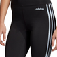 Calça legging feminina Adidas Design 2 Move 3 listras de cintura alta, preta, tamanho extra pequeno