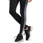 Calça legging feminina Adidas Design 2 Move 3 listras de cintura alta, preta, tamanho extra pequeno