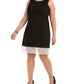 Vestido tubinho com renda e babados Betsey Johnson feminino plus size, preto, tamanho 18W