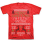Camiseta masculina Freeze com estampa de animais de Natal, vermelha, tamanho grande