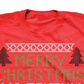 Camiseta masculina Freeze com estampa de animais de Natal, vermelha, tamanho grande
