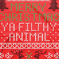 Camiseta masculina Freeze com estampa de animais de Natal, vermelha, tamanho grande