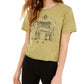 Camiseta cropped com estampa metálica elefante Rebellious One Juniors, verde médio, tamanho médio