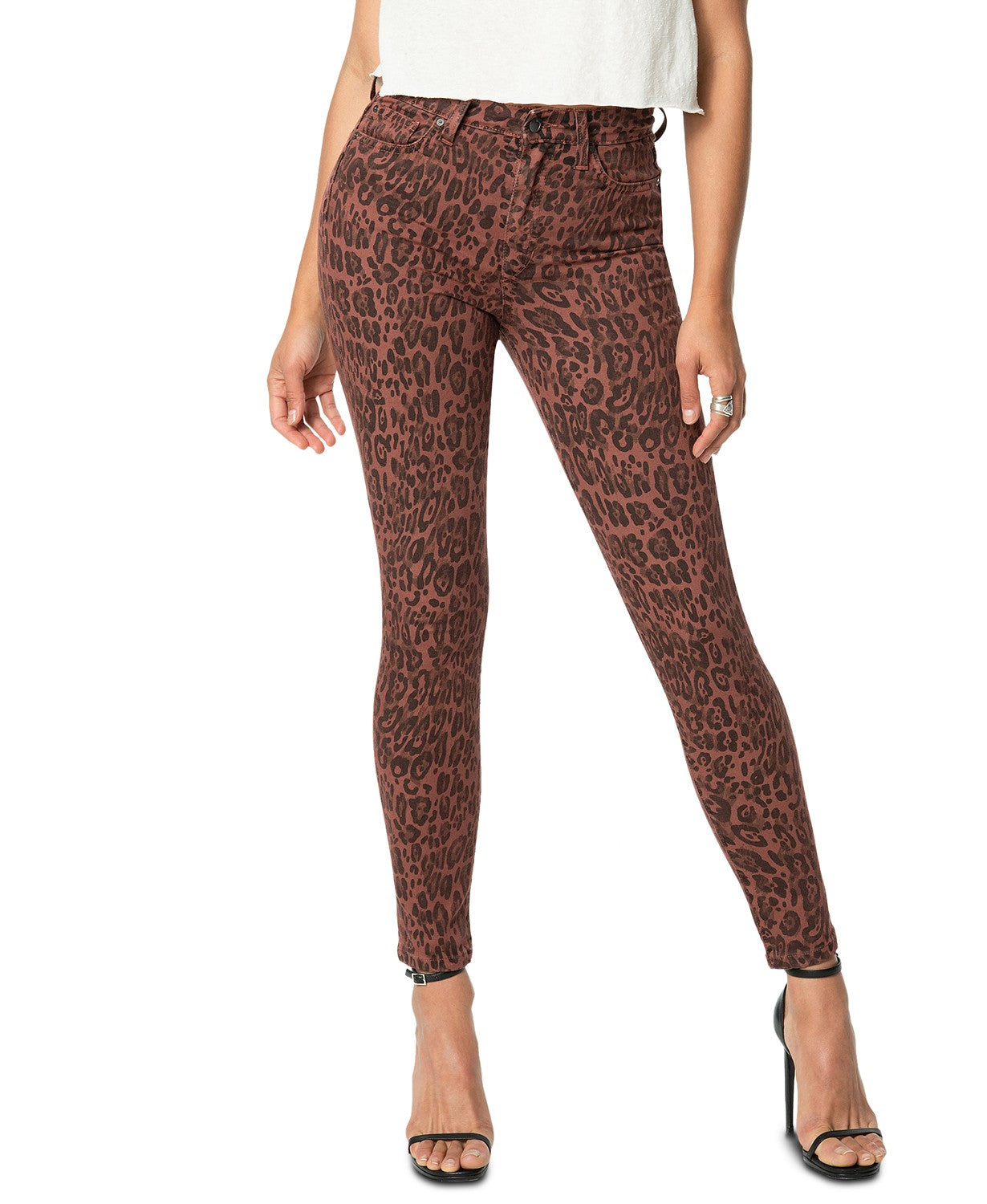 Calça jeans skinny feminina Joe's Jeans The Charlie cintura alta marrom tamanho 29