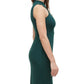 Vestido feminino Guess com recortes e decote cruzado, verde, tamanho 6