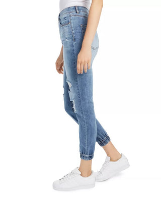 Dollhouse Juniors' Ripped Jogger Jeans Blue Size 5
