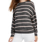 Gypsies &amp; Moondust Juniors' Blusa listrada aconchegante com manga dolman cinza tamanho grande