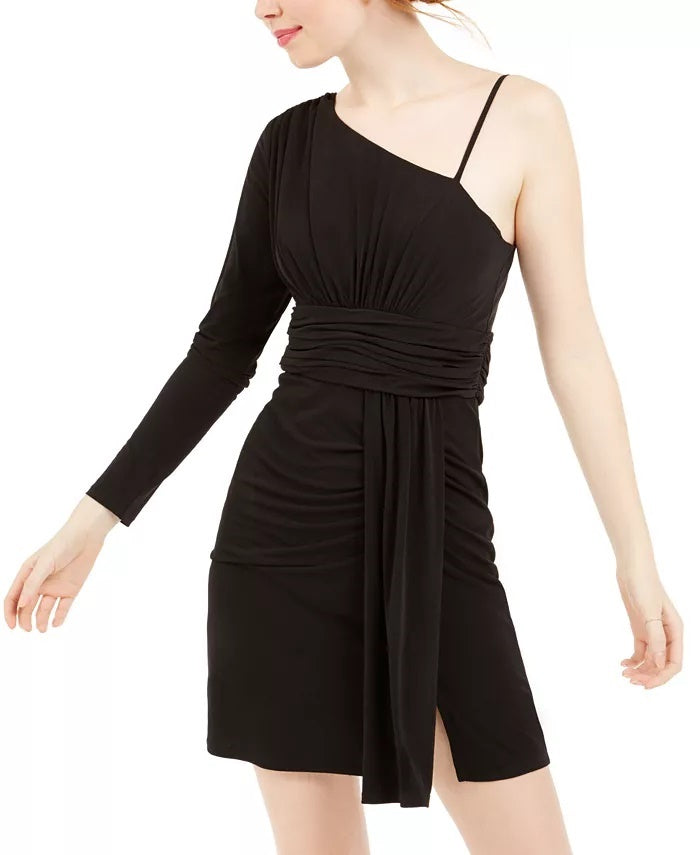 Vestido justo de um ombro só Teeze Me Junior, preto, tamanho 3
