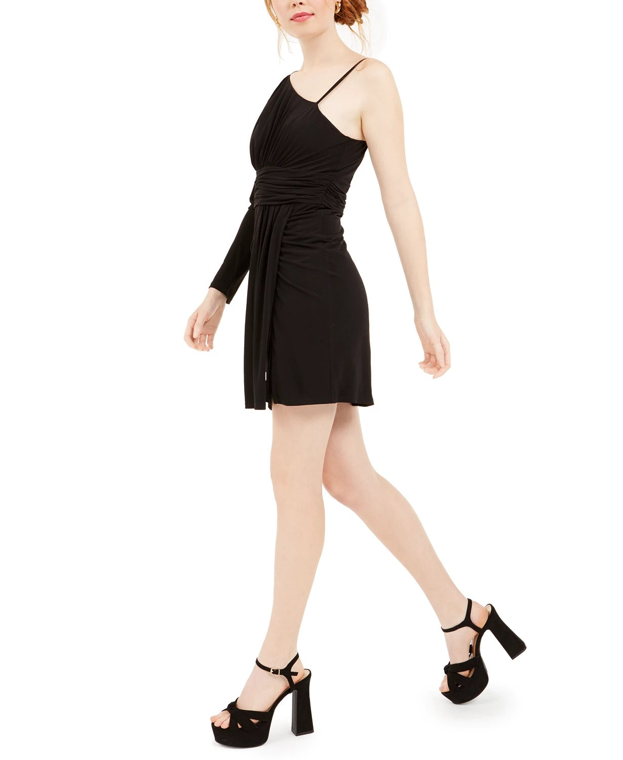 Vestido justo de um ombro só Teeze Me Junior, preto, tamanho 3