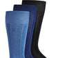 Meias sociais masculinas Perry Ellis, pacote com 3, rayon canelado, azul, tamanho regular