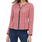 Jaqueta de tweed feminina Tommy Hilfiger com bainha peplum, vermelha, tamanho 2