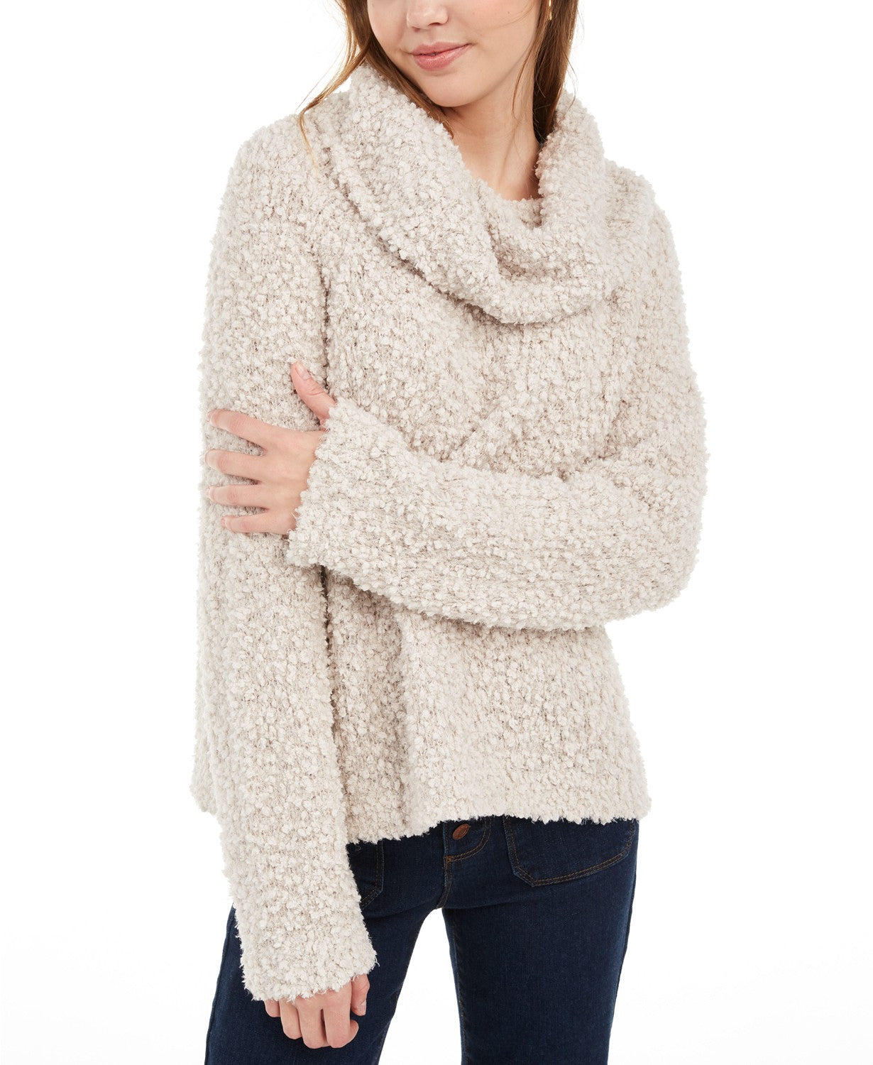 Suéter Hippie Rose Juniors Texturizado Gola Redonda Branco Tamanho Extra Grande