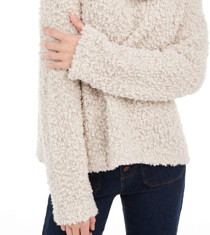 Suéter Hippie Rose Juniors Texturizado Gola Redonda Branco Tamanho Extra Grande