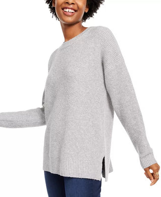 Hippie Rose Juniors' Long-Sleeve Sweater Gray Size Extra Small