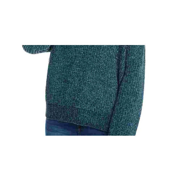 Suéter Hippie Rose Juniors com decote em V em chenille, verde, tamanho pequeno