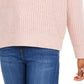 Suéter Hippie Rose Juniors com decote em V em chenille rosa tamanho grande