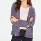 Cardigan Hippie Rose Juniors Pointelle-Knit Chenille, cor carvão, tamanho pequeno
