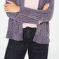 Cardigan Hippie Rose Juniors Pointelle-Knit Chenille, cor carvão, tamanho pequeno