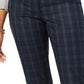 Calça social feminina Tommy Hilfiger xadrez slim fit azul tamanho 16