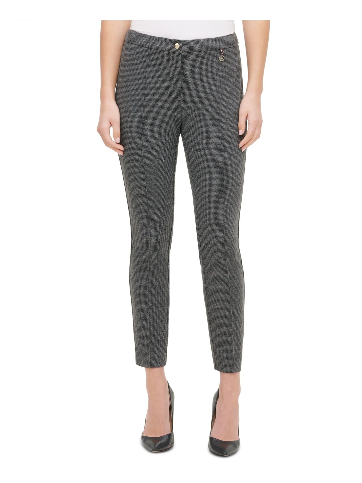 Calça skinny feminina Tommy Hilfiger cinza escuro tamanho 10
