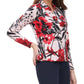 Blusa feminina Tommy Hilfiger com botões e gola floral, rosa, tamanho pequeno