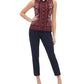 Blusa Tommy Hilfiger Feminina Estampada Paisley com Botões e Gola Vermelha - Tamanho P