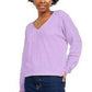 Top canelado com decote em V aconchegante Hippie Rose Juniors, roxo, tamanho pequeno