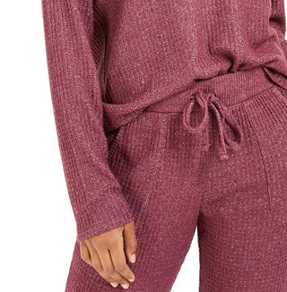 Blusa de malha Henley Waffle Hippie Rose Juniors, rosa médio, tamanho extrapequeno