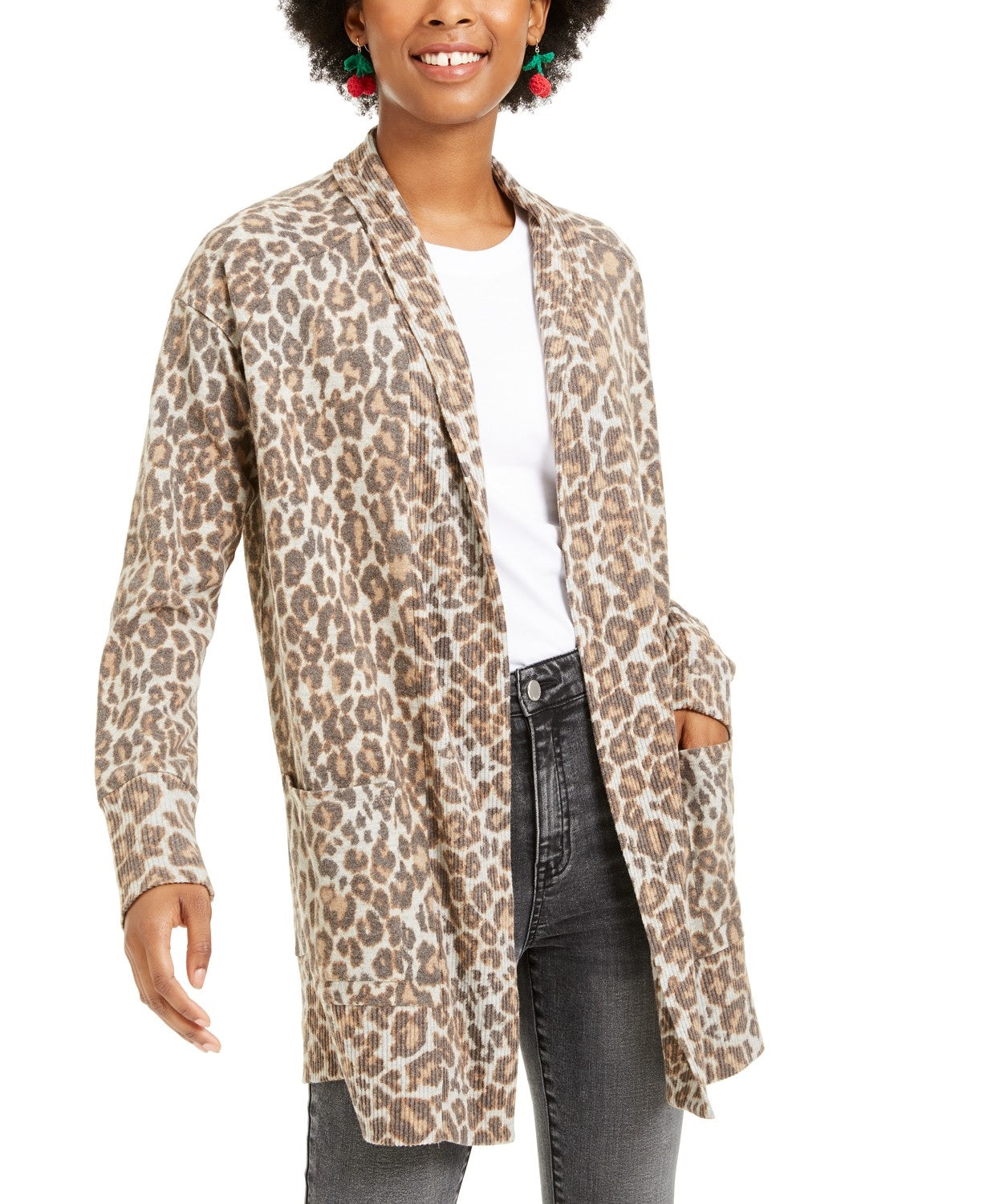 Cardigan Hippie Rose Juniors Cozy Cinza Tamanho Médio