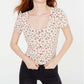 Blusa floral com botões frontais Hippie Rose Junior, preta, tamanho X-S