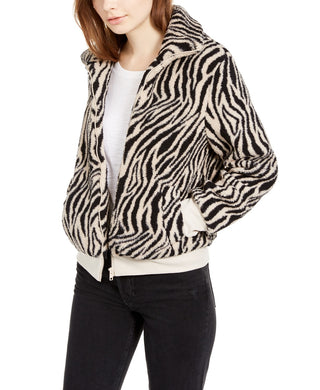 Hippie Rose Juniors' Sherpa Jacket White Size Extra Small