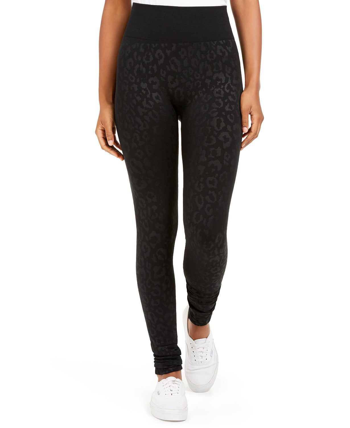 Leggings Hippie Rose Juniors de cintura alta com forro de lã, pretas, tamanho pequeno