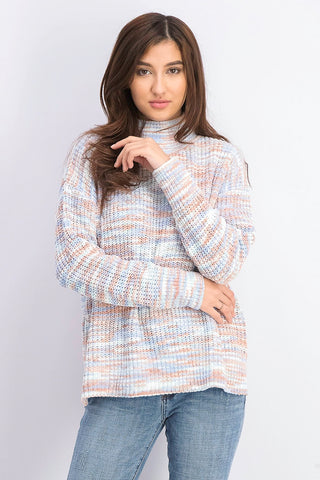 Hippie Rose Juniors' Mock-Neck Chenille Sweater Dark Blue Size X-Large