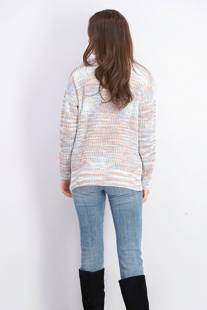 Suéter Hippie Rose Juniors de gola alta em chenille azul escuro, tamanho extragrande