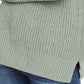 Suéter Hippie Rose Juniors de gola alta em chenille verde médio, tamanho médio