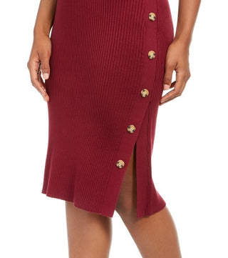 Hippie Rose Juniors' Button Sweater Skirt Purple Size Small