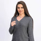 Blusa de malha Henley Waffle Hippie Rose Juniors Cinza Aço Tamanho Extra Pequeno