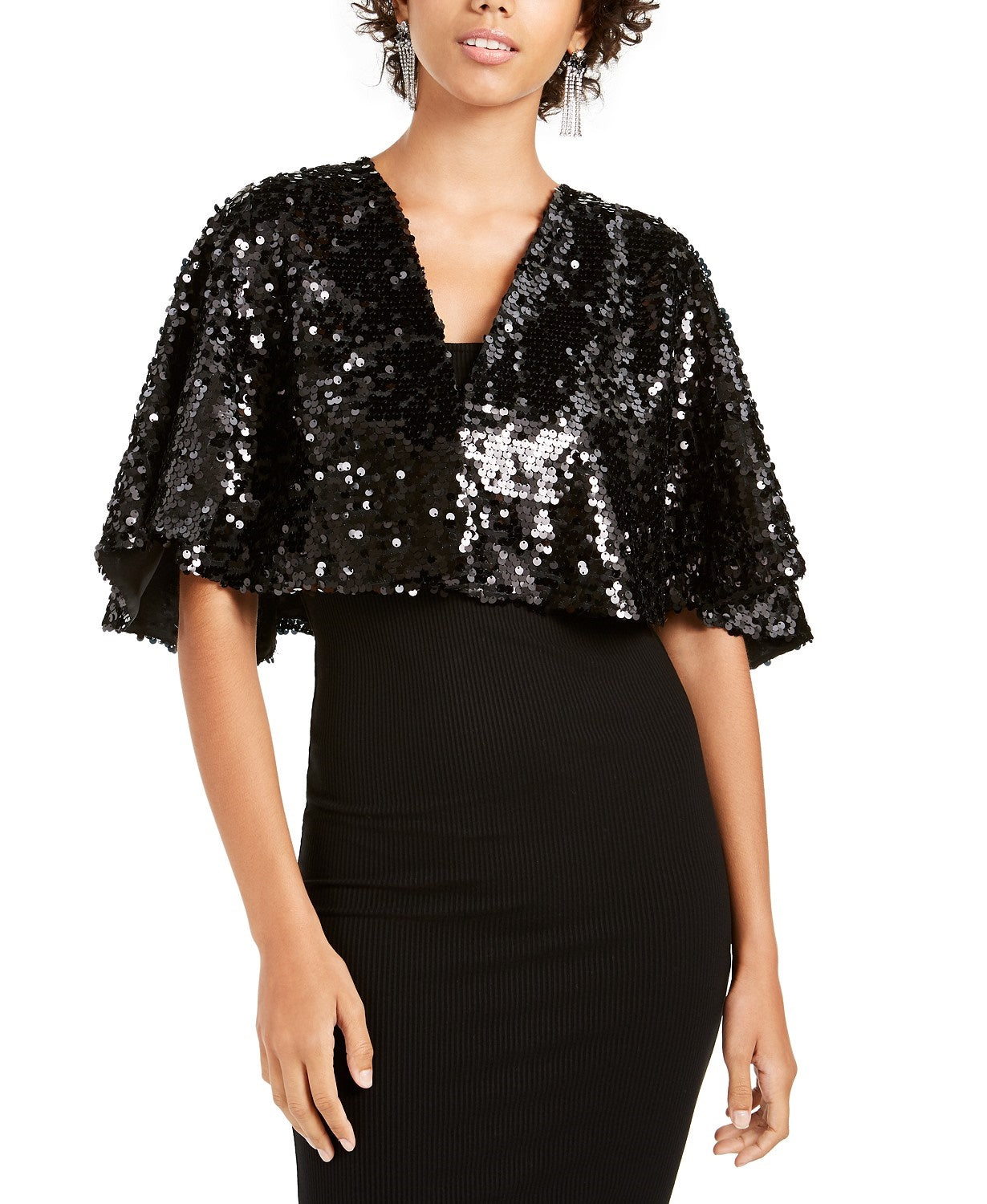 Capelet de lantejoulas Teeze Me Juniors, preto, tamanho grande