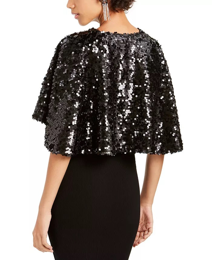 Capelet de lantejoulas Teeze Me Juniors, preto, tamanho grande